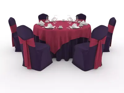 Banquet Table and Chair 50 3D model