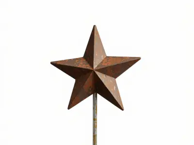 Rustic Star Ornament Model Pack Low-poly 3D model
