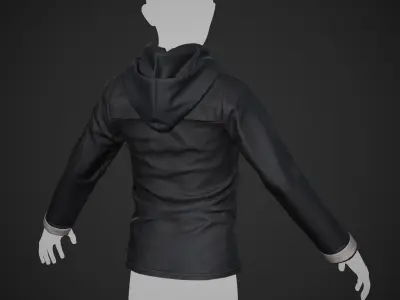 Black Snowboard Hoodie Style 1 Low-poly 3D model