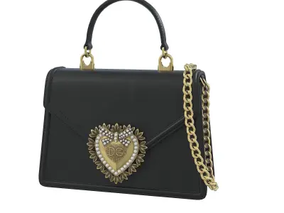 Dolce Gabbana Devotion top-handle Bag Black Leather Low-poly 3D model