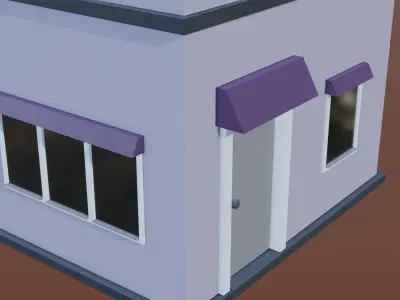 Low Poly Building Low-poly 3D model