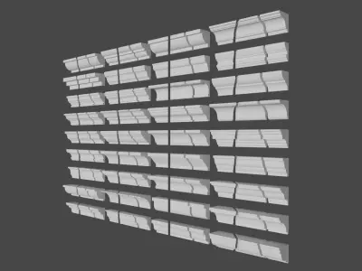 Roof cornise moulding set 3D model