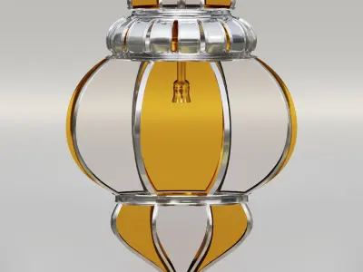 Moroccan round pendants glass lamp 3D model