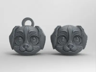 dog two side pentant  3D print model