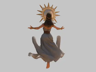 FEmale Religious Figure Low-poly 3D model