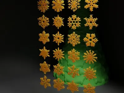 Christmas Ornament - Pendant - Christmas Tree Set  3D print model