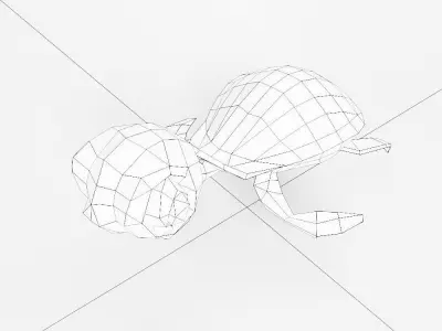 Baby turtle toon 3d model  Low-poly 3D model