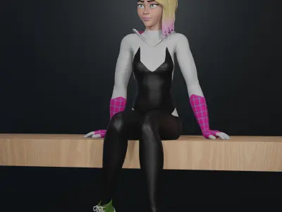 Spider Gwen Spider-Verse shelf decoration 3D print model