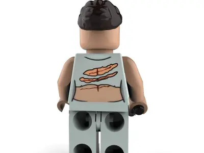 Padme lego figure holding gun 3D model