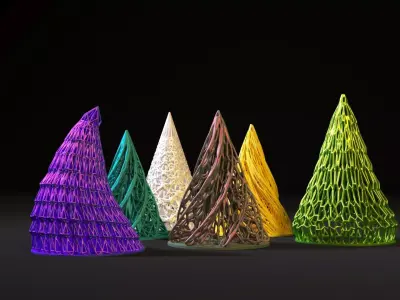 Christmas tree pass set 6 pieces 3D print model