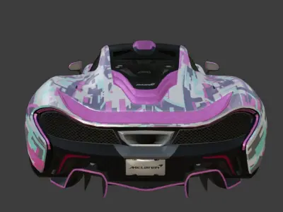 McLaren P1 Fantasy Pink pubg Low-poly 3D model