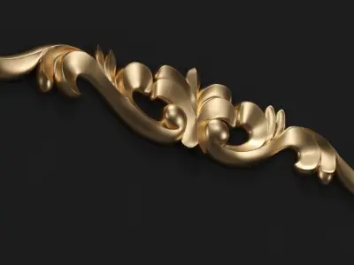 decorative 3D model golden ornament 3D model