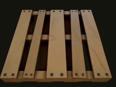 constrution wood set Low-poly 3D model