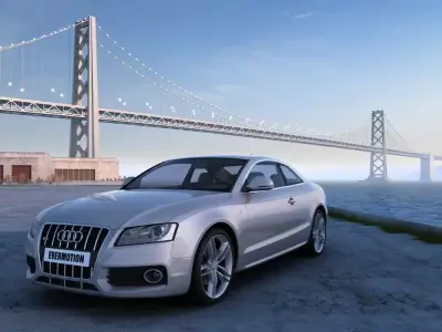 Grey Audi A5 Coupe On The Coast 3D model