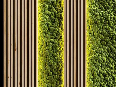 Vertical garden and planks 2 3D model
