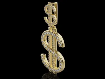 Pendants Dollar 002 3D print model