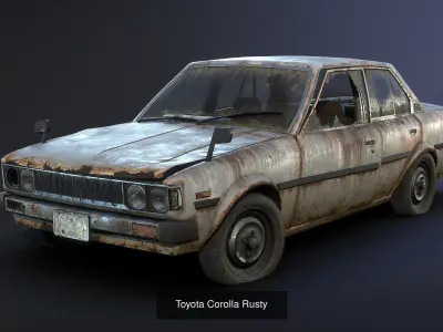 Old Rusted Retro Cars Collection 3D Model Pack