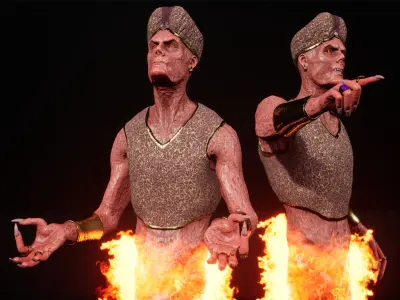 Hell ifrit sultan low-poly game engine ready 3D model Low-poly 3D model