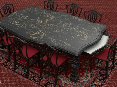 Georgian Dining Table Low-poly 3D model