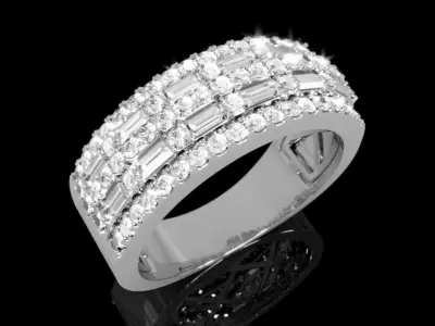 Diamond Fashion Ring 5 3D print model