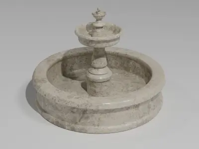 Fountain with three bowls 3D model