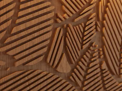 Decorative Wooden Wall Model 8 Low-poly 3D model