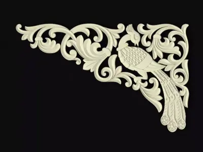 Central decor ornament for furniture 3D model 809