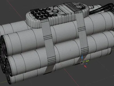 dynamite bomb realistic PBR 3D model