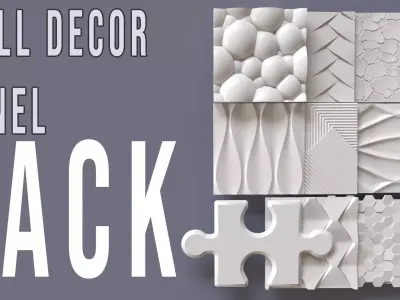 Wall Panels Pack by Niron gypsum 3d panels  3D model