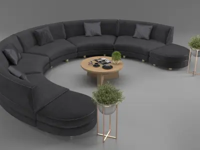 Round Sofa Set 2 3D model