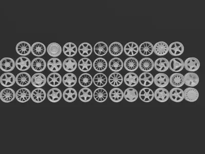 50 PCS HOT WHEELS BIG RIM PACKAGE 1   64 3D print model