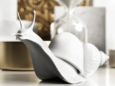 Decorative set in white colors 3D model