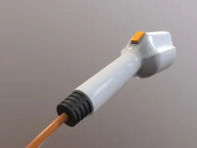 Electric car charging plug Low-poly 3D model