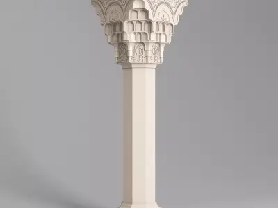 Classic Islamic Muqarnas Column 003 3D model