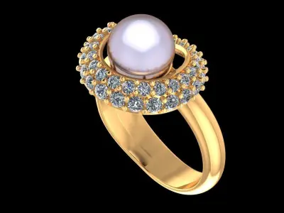 Women Pearl Rings 3D print model