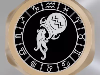 Cutwater zodiak symbol ring 3D model for 3D printing 3D print model