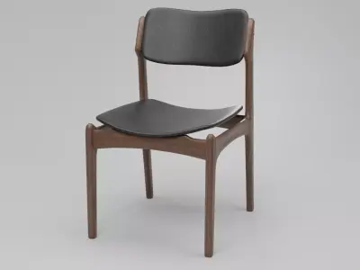 Scandinavian Wooden Chair MidCentury Modern  Game Ready 3D Model Low-poly 3D model