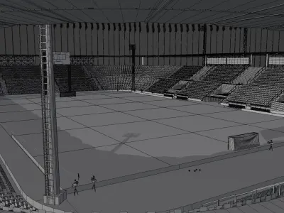 Medium sized stadium Low-poly 3D model
