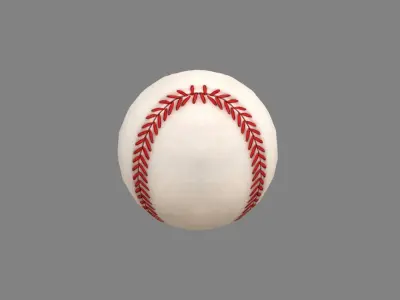 A baseball Low-poly 3D model