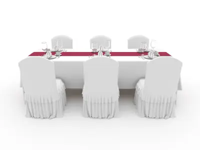 Banquet Table and Chair 106 3D model