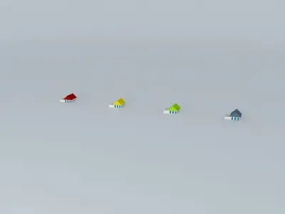 A Row of houses Free 3D model