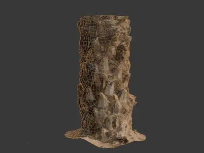 Palm Tree Trunk 3D Scan Low-poly 3D model