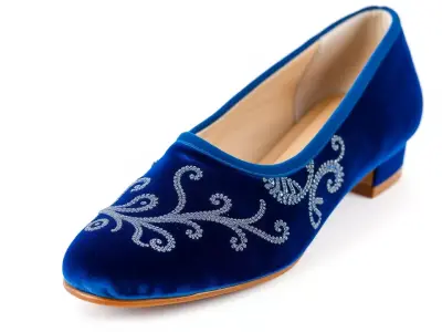 Royal Blue Velvet Shoe model pack Low-poly 3D model