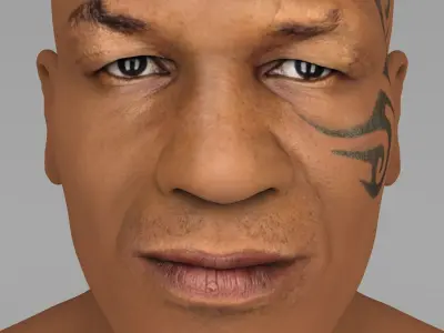 Mike Tyson bust ready for full color 3D printing 3D print model