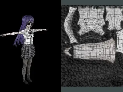VIASS Girl 3 Low-poly 3D model