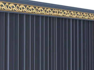 Cornice Classic Curtain 011 Low-poly 3D model