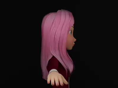 Cartoon Girl 3 Low-poly 3D model