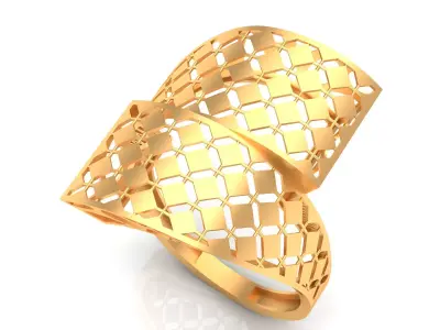 fusion women gold ring  3D print model
