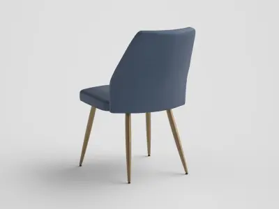 Leilani dining chair velvet blue Low-poly 3D model