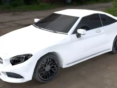 Mercedes Benz S Class Coupe Low-poly 3D model
